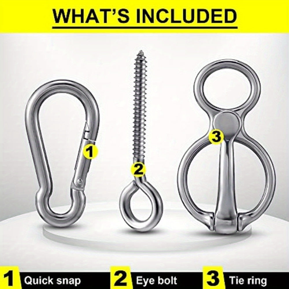3pcs Stainless Steel Horse Tie Ring w/ Eye Bolts Safe & Durable Horse Tack