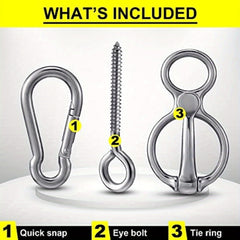 3pcs Stainless Steel Horse Tie Ring w/ Eye Bolts Safe & Durable Horse Tack