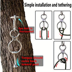 3pcs Stainless Steel Horse Tie Ring w/ Eye Bolts Safe & Durable Horse Tack