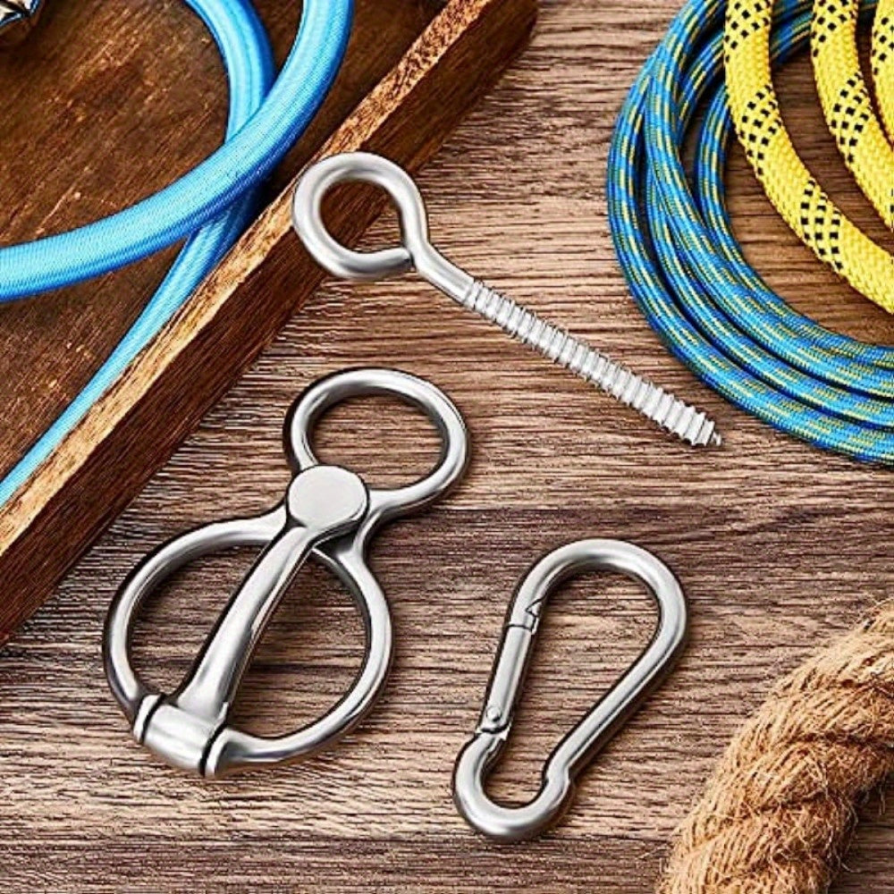 3pcs Stainless Steel Horse Tie Ring w/ Eye Bolts Safe & Durable Horse Tack