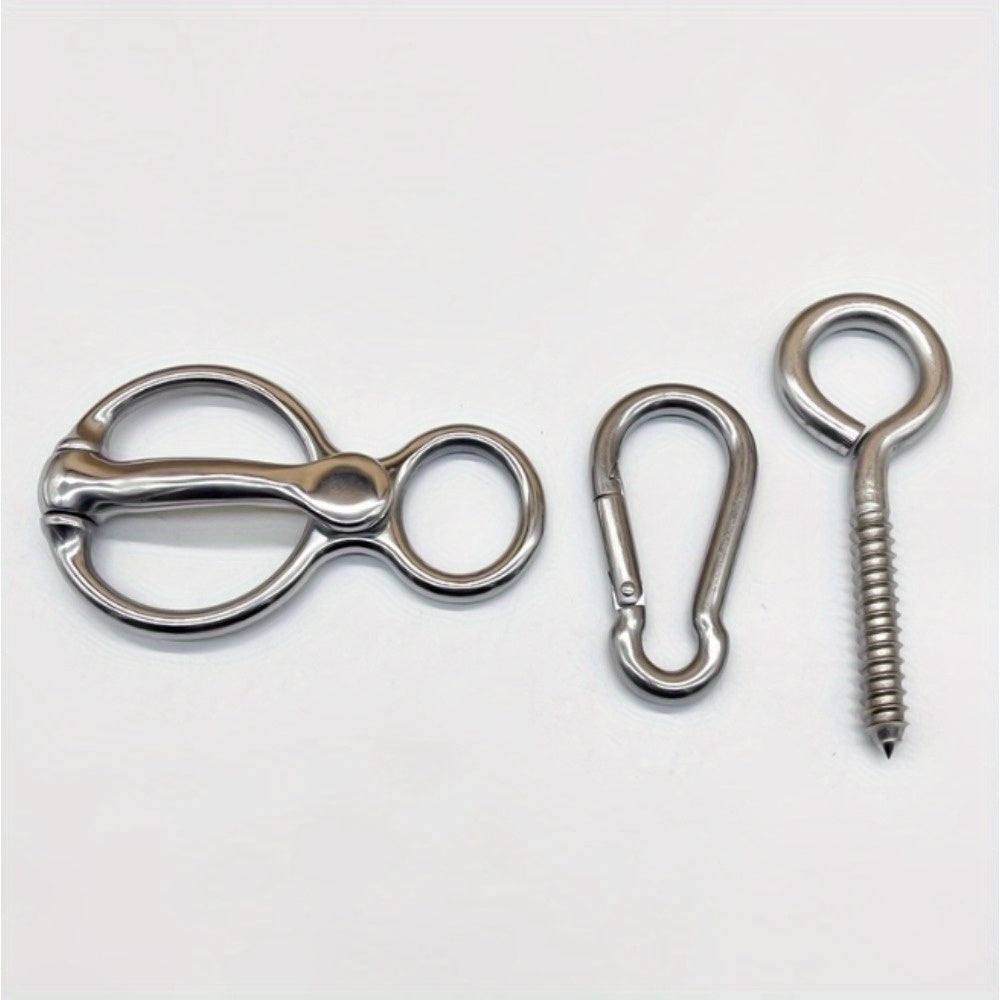 3pcs Stainless Steel Horse Tie Ring w/ Eye Bolts Safe & Durable Horse Tack