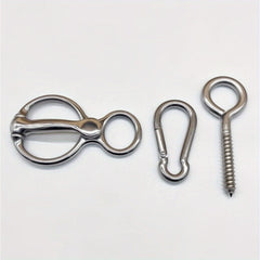 3pcs Stainless Steel Horse Tie Ring w/ Eye Bolts Safe & Durable Horse Tack