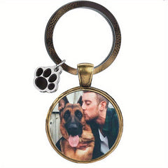 1pc Memorial Round Keychain Pendant Decoration For Car Keys Backpacks