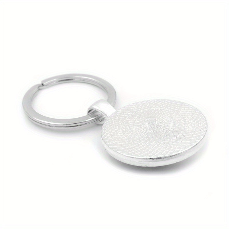 1pc Memorial Round Keychain Pendant Decoration For Car Keys Backpacks