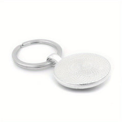 1pc Memorial Round Keychain Pendant Decoration For Car Keys Backpacks