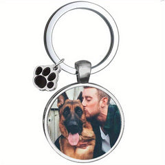 1pc Memorial Round Keychain Pendant Decoration For Car Keys Backpacks