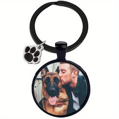 1pc Memorial Round Keychain Pendant Decoration For Car Keys Backpacks