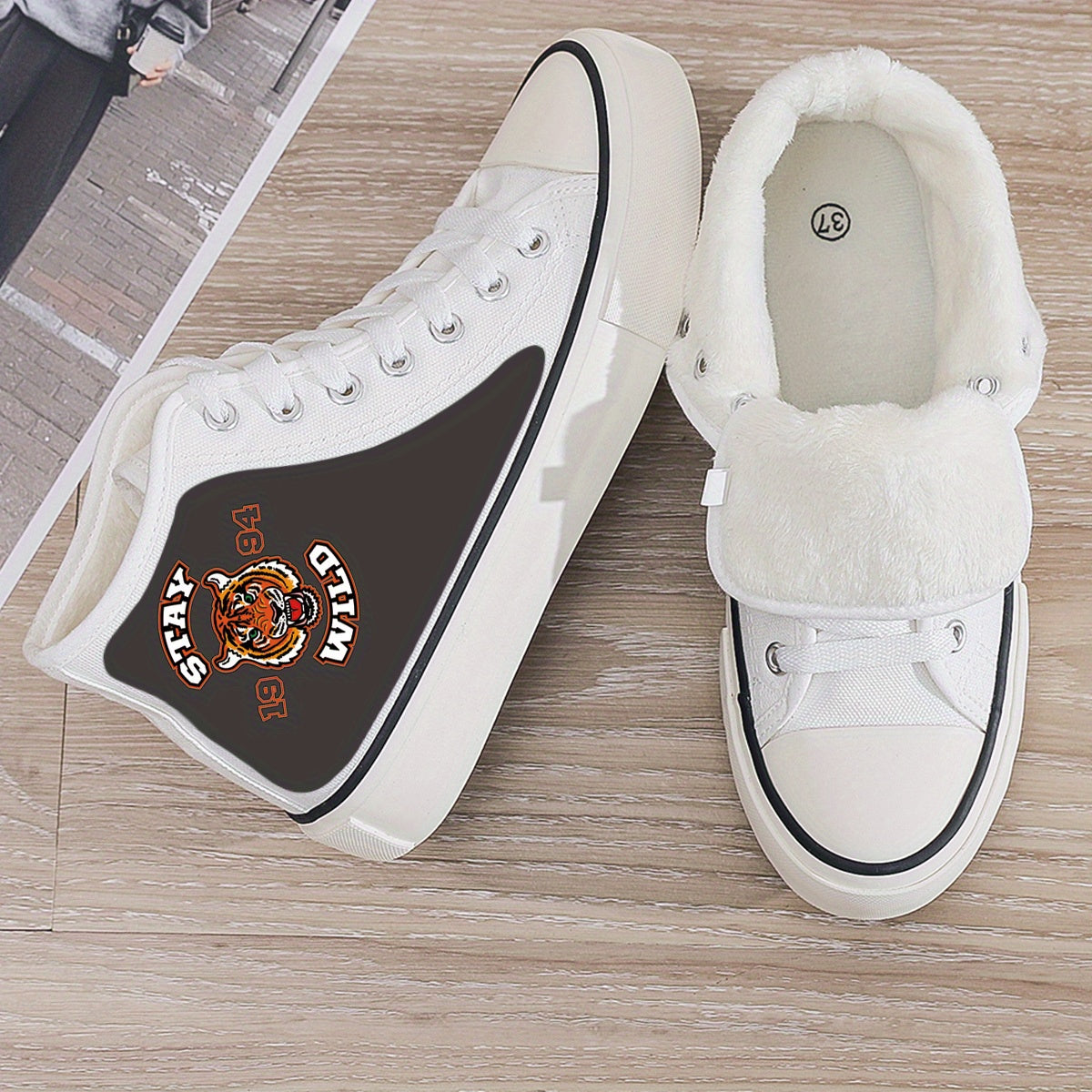 Stay Wild Plush Lined Thermal Chunky Canvas Sneakers