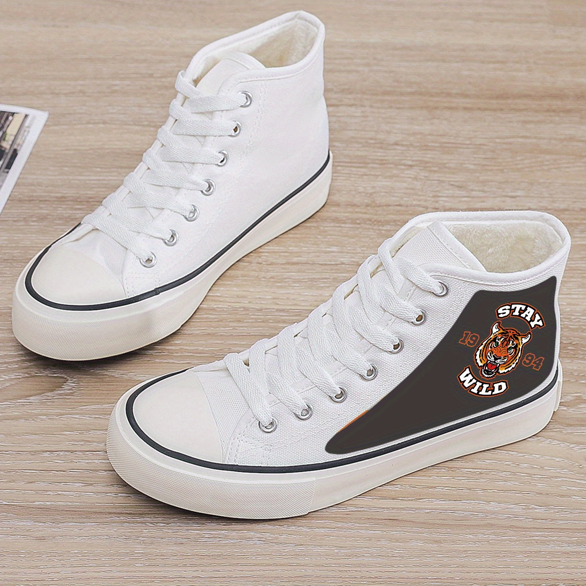 Stay Wild Plush Lined Thermal Chunky Canvas Sneakers