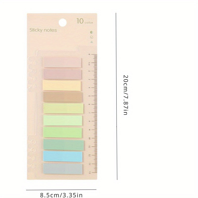 200 Sheets Morandi Clear Fluorescent Index Labels PET Flag Notes
