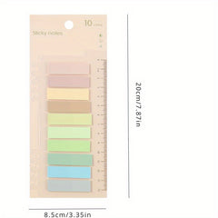 200 Sheets Morandi Clear Fluorescent Index Labels PET Flag Notes