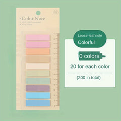 200 Sheets Morandi Clear Fluorescent Index Labels PET Flag Notes