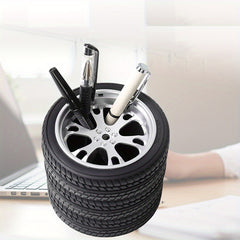 Tire Pen Holder Desktop Organizer Office Supplies Gift
