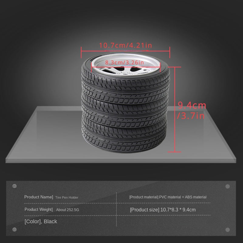 Tire Pen Holder Desktop Organizer Office Supplies Gift