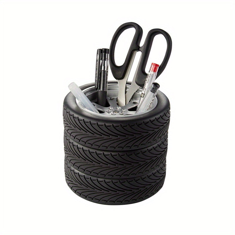 Tire Pen Holder Desktop Organizer Office Supplies Gift