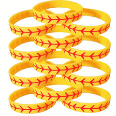 20pcs Silicone Baseball Bracelet Softball Bangle Cuff Wristband for Players