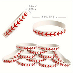 20 Pcs Softball Bracelet Softball Wristband Silicone Bracelet Softball Gift