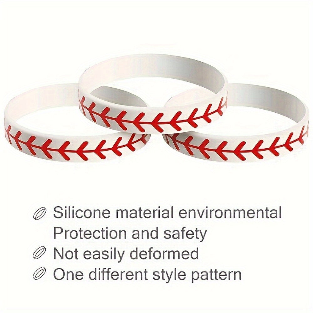 20 Pcs Softball Bracelet Softball Wristband Silicone Bracelet Softball Gift