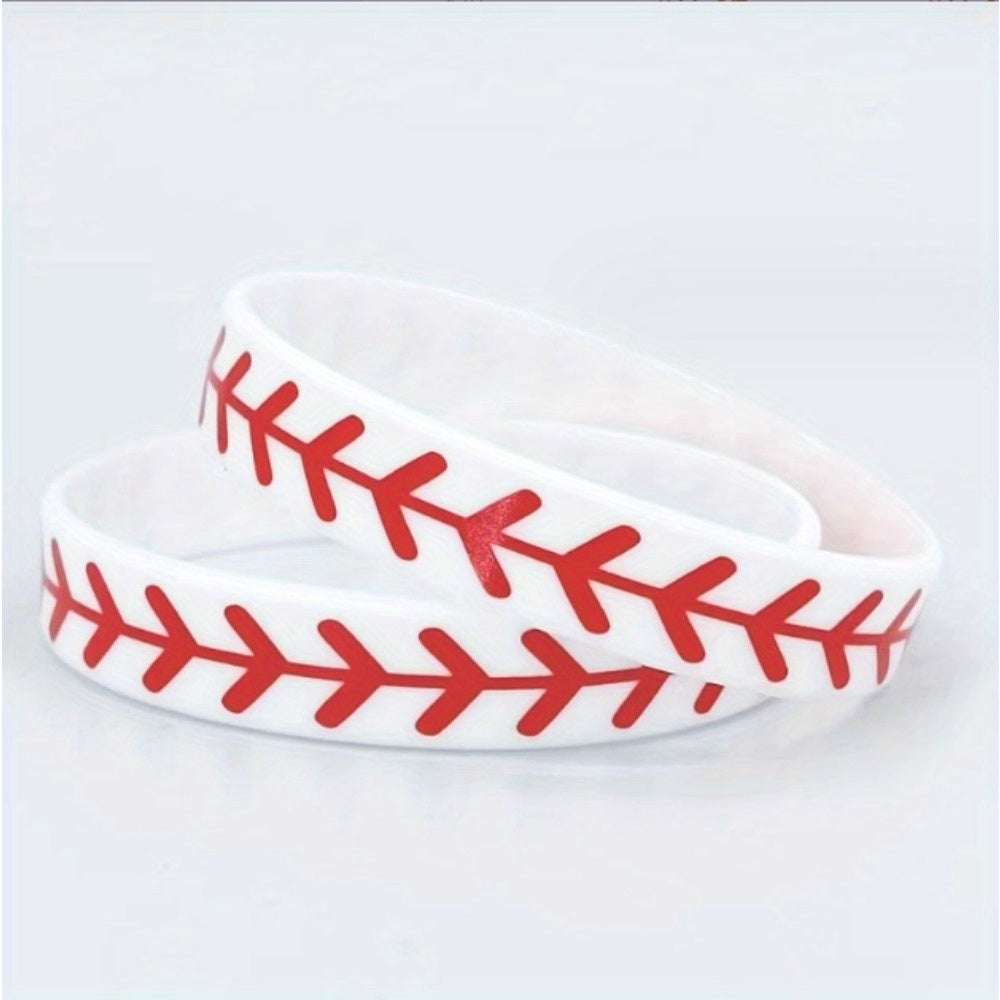 20 Pcs Softball Bracelet Softball Wristband Silicone Bracelet Softball Gift