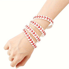 20 Pcs Softball Bracelet Softball Wristband Silicone Bracelet Softball Gift