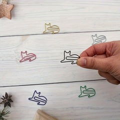 30pcs Cat Shaped Bookmark Clip Cartoon Animal Paper Clip Unique Spiral Clip