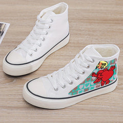Heart Print Plush Sneakers