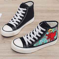 Heart Print Plush Sneakers