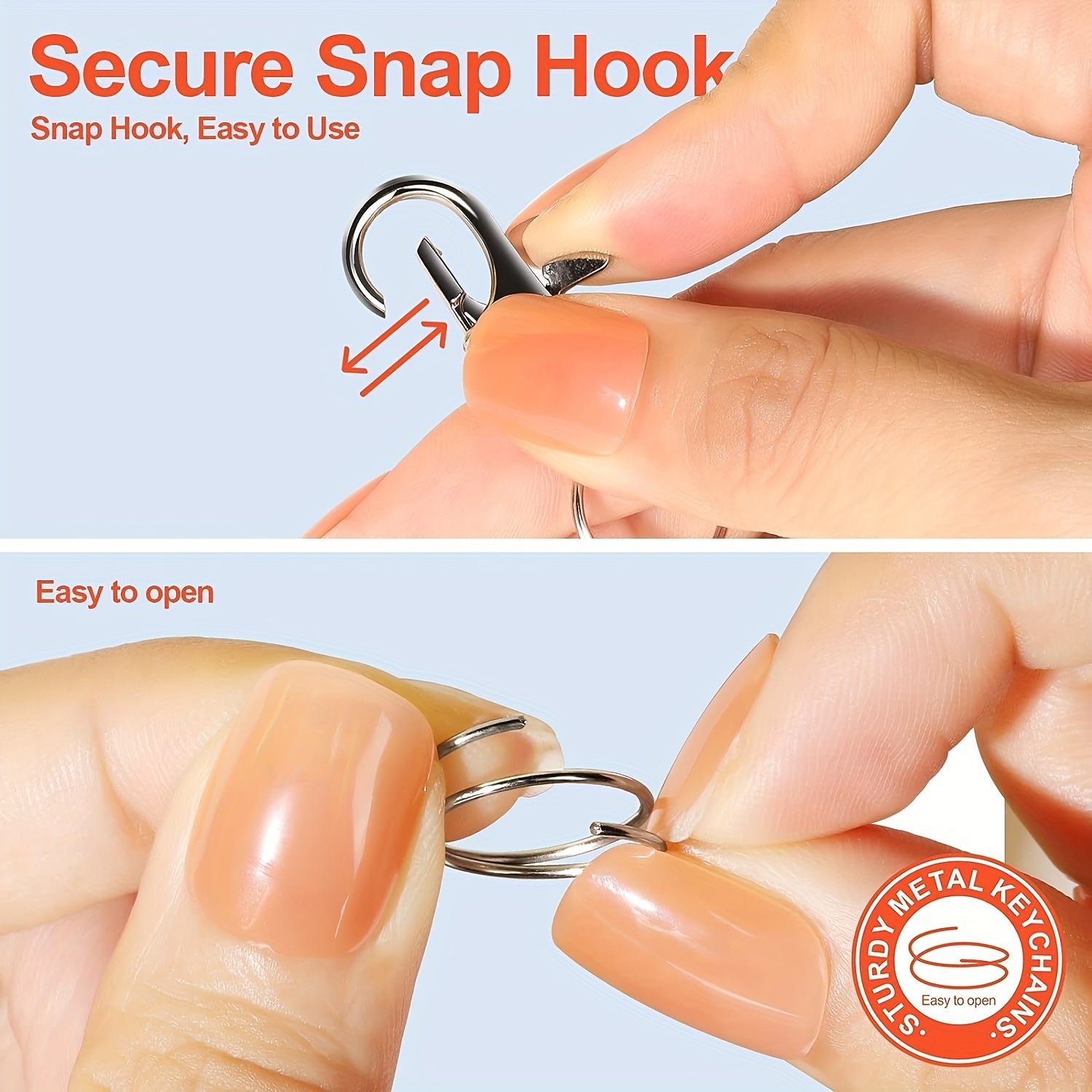 10pcs Key Chain Hooks With Key Rings, 25 Metal Lobster Claw Rings