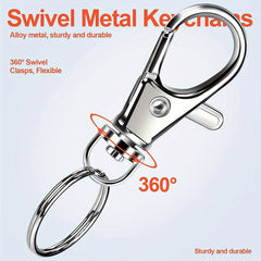 10pcs Key Chain Hooks With Key Rings, 25 Metal Lobster Claw Rings
