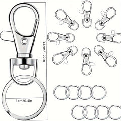 10pcs Key Chain Hooks With Key Rings, 25 Metal Lobster Claw Rings