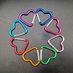 4pcs Heart-shaped Aluminum Alloy Carabiners for Outdoor Climbing Backpack