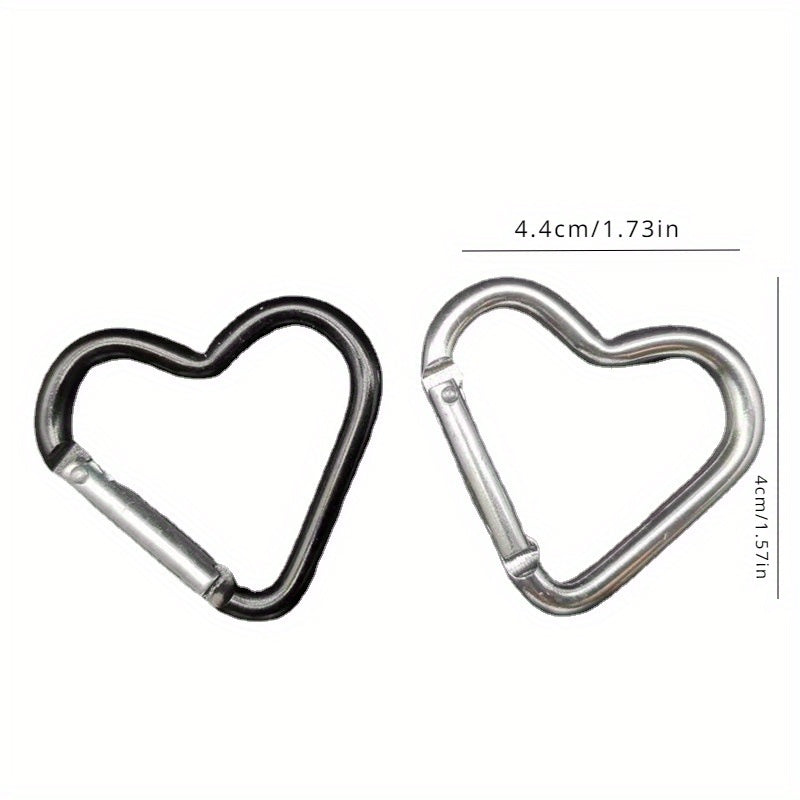 4pcs Heart-shaped Aluminum Alloy Carabiners for Outdoor Climbing Backpack