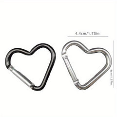 4pcs Heart-shaped Aluminum Alloy Carabiners for Outdoor Climbing Backpack