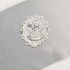 French Embroidered Lace Oval Cloth Patch Sofa Pillow Decoration