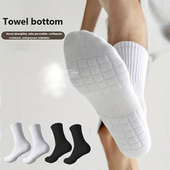 Men's Mid Crew Sport Socks Non Slip Athletic Socks for Outdoor Activities
