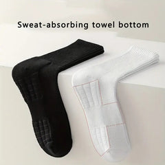 Men's Mid Crew Sport Socks Non Slip Athletic Socks for Outdoor Activities