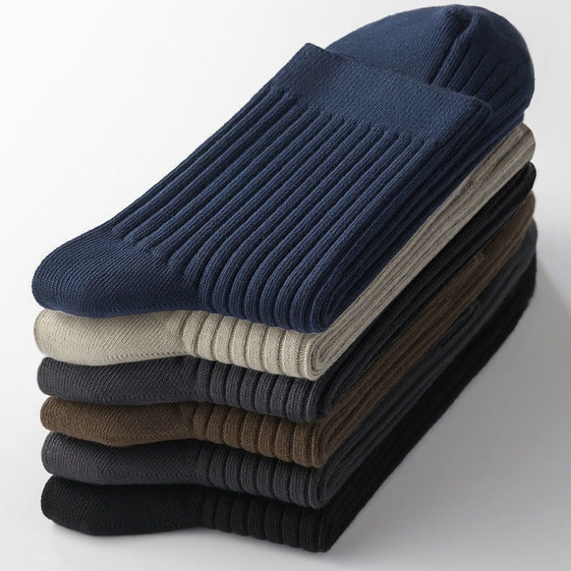 Men's Solid Crew Socks Comfy Casual Unisex Outdoor Socks All Seasons