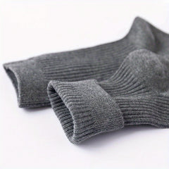 Men's Solid Crew Socks Comfy Casual Unisex Outdoor Socks All Seasons