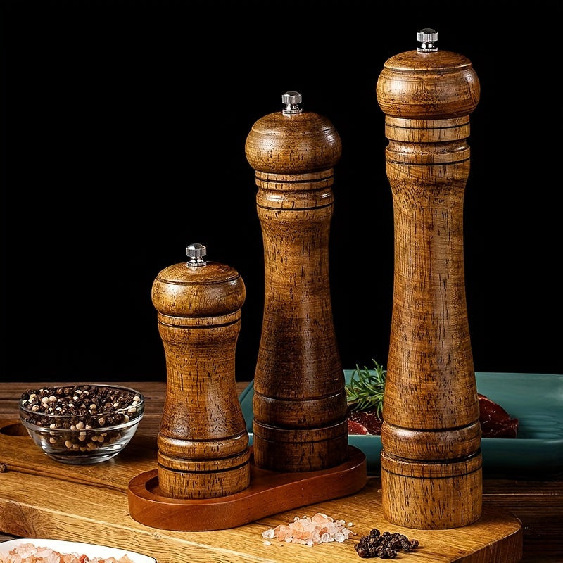 Wooden Handle Manual Pepper Grinder Ceramic Core Coffee Bean Spice