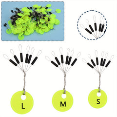 100 Pack Rubber Bobber Stopper Float Stops for Fishing Line