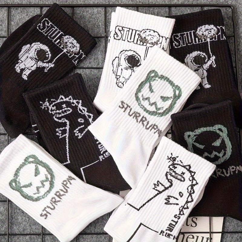 Men's Animal Pattern Crew Socks Comfy Casual Unisex Socks