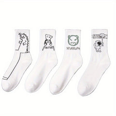 Men's Animal Pattern Crew Socks Comfy Casual Unisex Socks