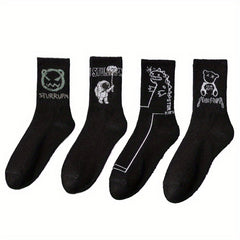 Men's Animal Pattern Crew Socks Comfy Casual Unisex Socks