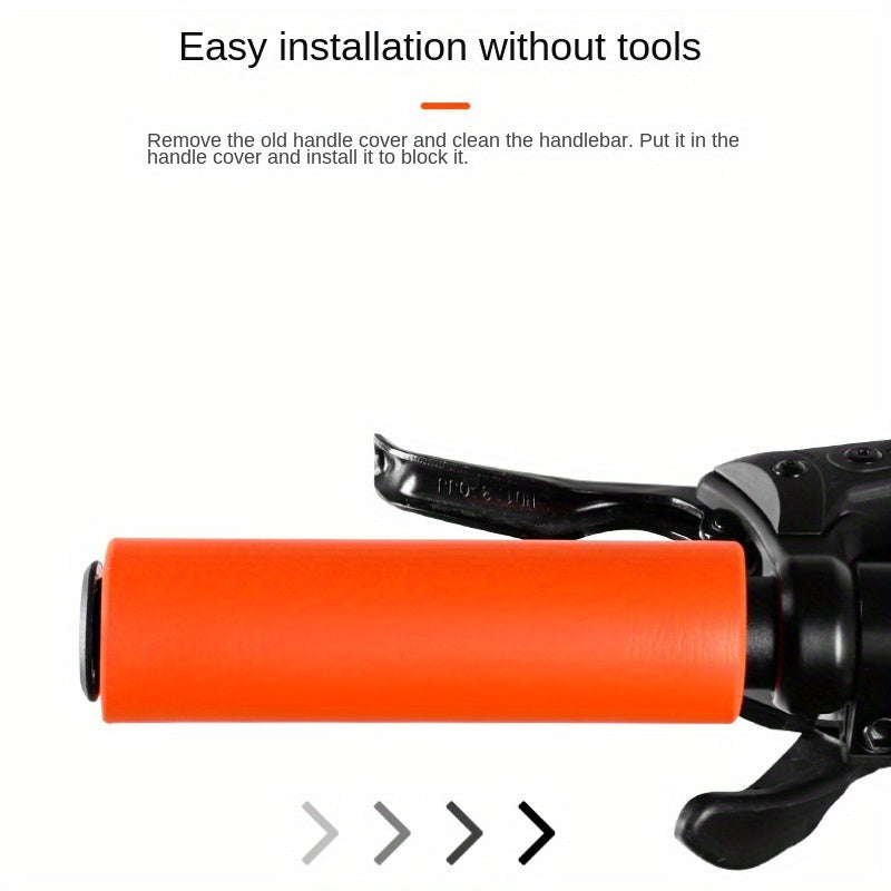 2pcs Silicone Bicycle Grips with Shock Absorption, Anti Slip