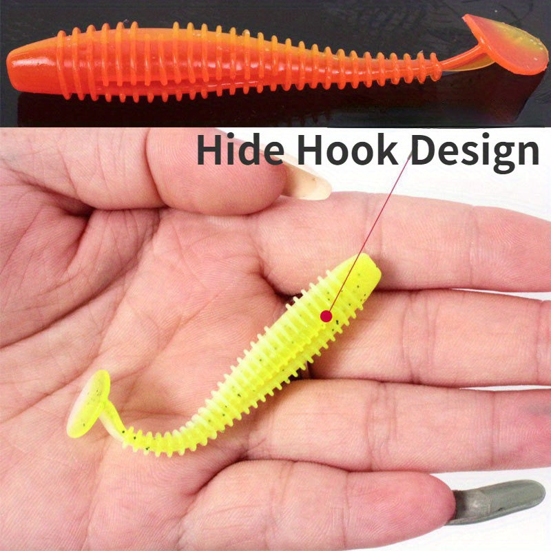 20pcs 7 Paddle Tail Soft Lure Swimbait Fishing Accessories