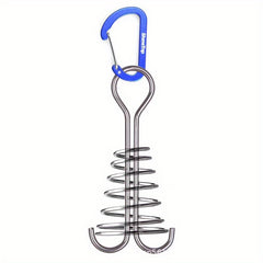 2pcs Stainless Steel Tent Ground Anchor Pegs With Carabiner