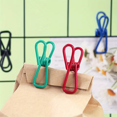 15pcs Chip Clips Heavy Duty PVC Coated Steel Clips for Food Packages & Clothes