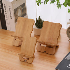Wooden Phone Holder for Phones and Tablets Detachable Lazy Desktop Stand