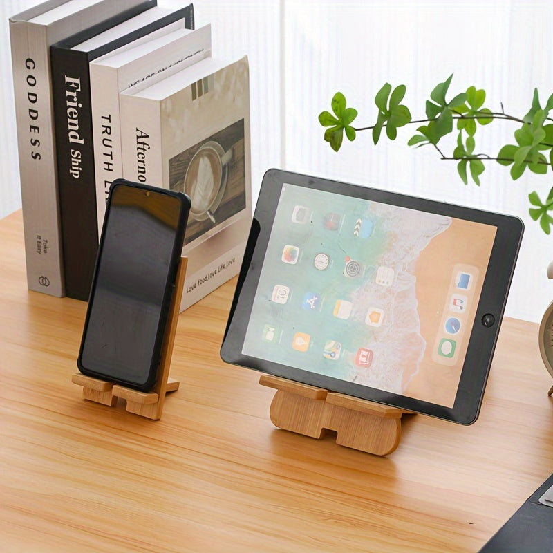 Wooden Phone Holder for Phones and Tablets Detachable Lazy Desktop Stand