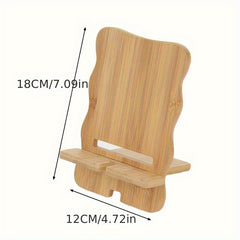 Wooden Phone Holder for Phones and Tablets Detachable Lazy Desktop Stand